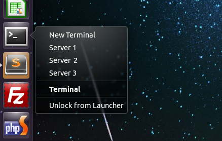 Terminal right click SSH menu